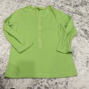 NWT CYC lime green 3/4 sleeve ribbed top
